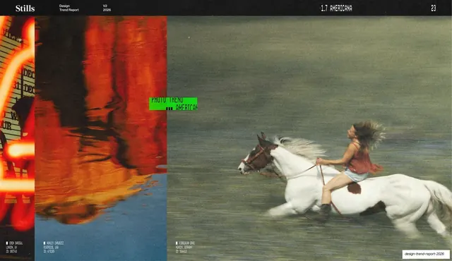 Americana running-horse imagery spread