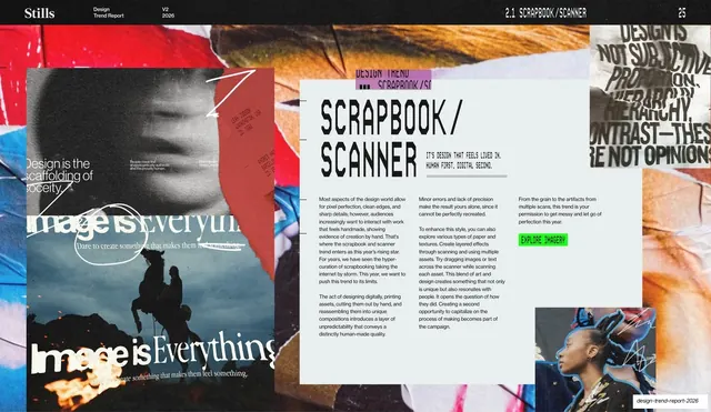 Scrapbook / Scanner trend intro spread
