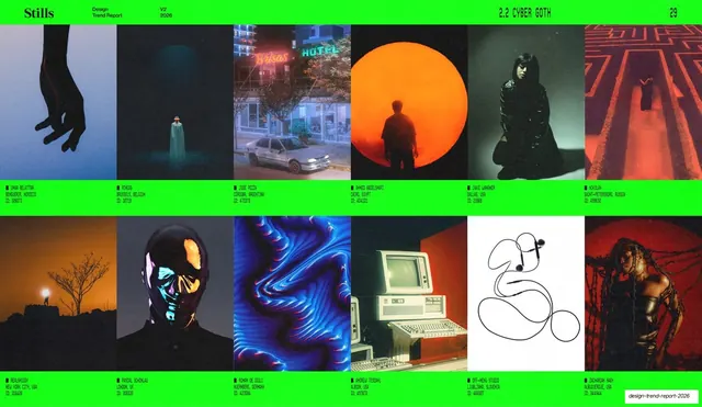Cyber Goth twelve-up imagery grid