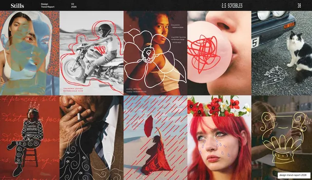 Scribbles imagery grid