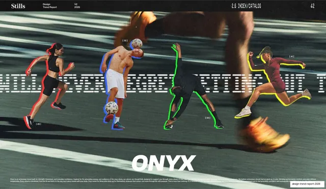 ONYX cutout athletes with colored outlines