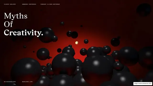 Myths of Creativity (3D sphere field), 3d-render, dark-mode, dark