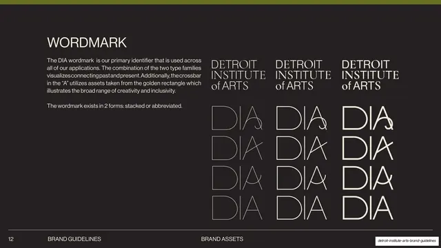 Wordmark primary and DIA monogram grid