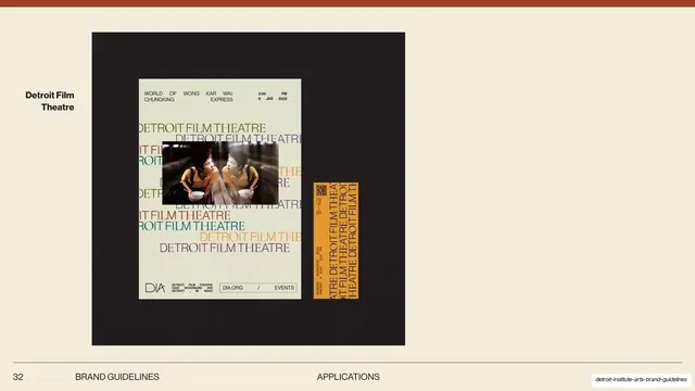 DIA Detroit Film Theatre collateral, editorial, minimal, light