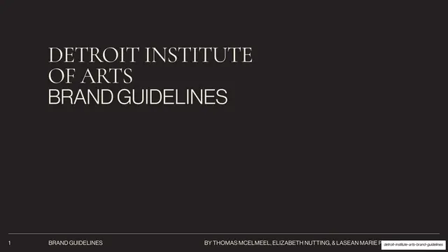Detroit Institute of Arts Brand Guidelines, editorial, minimal, dark