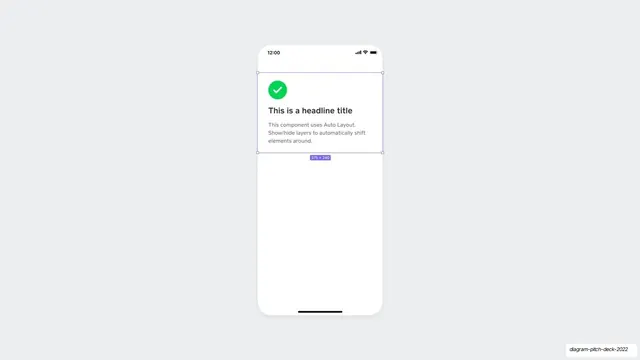 Auto-layout card phone mockup