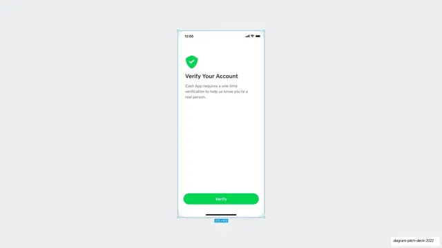 Cash App verify account screen mockup