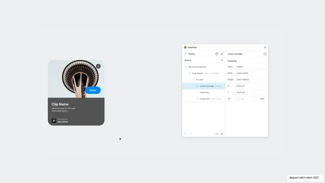 App Clip card beside Automator panel