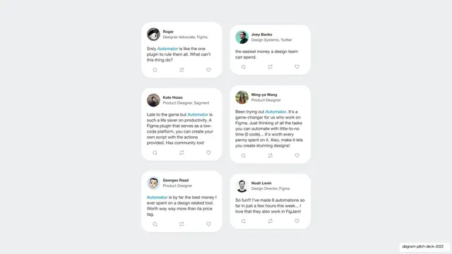 Designer testimonials card grid