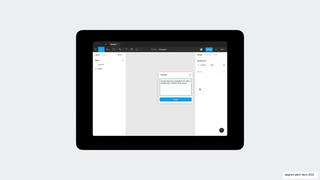Designer plugin prompt UI mockup