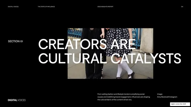 Section 01 - Creators are cultural catalysts, dark-mode, editorial, dark