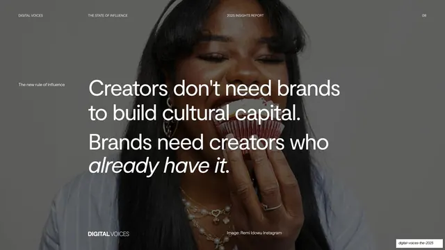 Creators don't need brands, editorial, photographic, muted