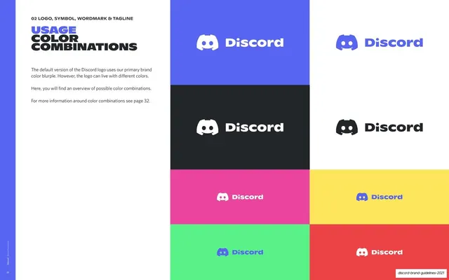 Logo color combinations grid