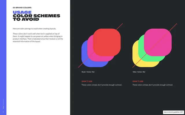 Color schemes to avoid