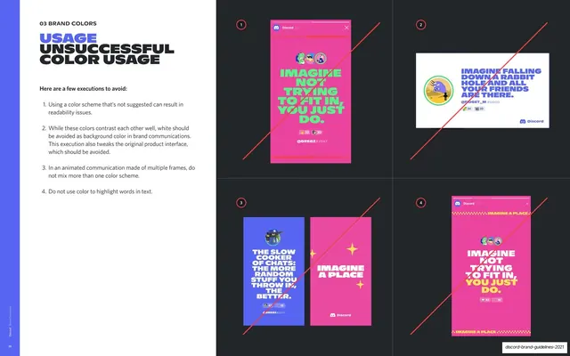 Unsuccessful color usage examples
