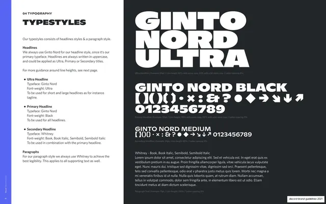 Typestyles headlines and paragraph, editorial, technical, dark