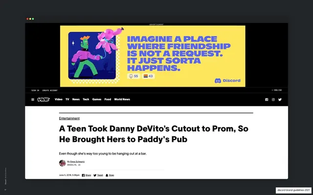 Web banner placement example