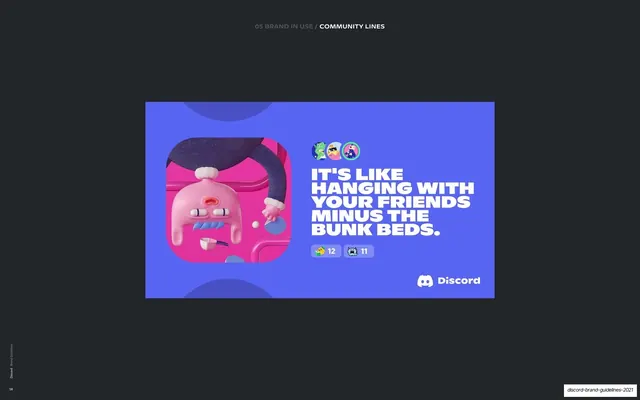 Community line on blurple card, 3d-render, playful, dark
