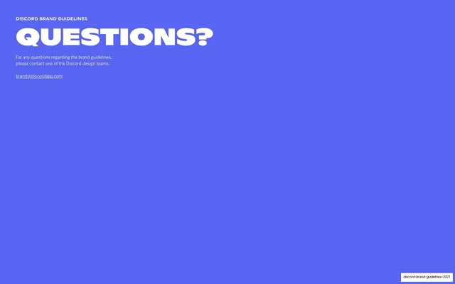 Discord questions and contact closing slide