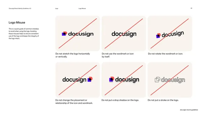 Docusign logo misuse grid