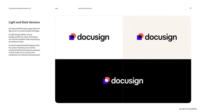 Docusign light and dark logo versions