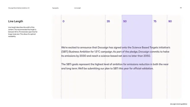 Line length character count guide
