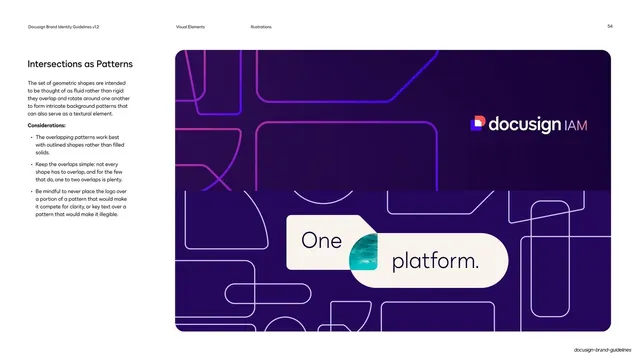 Docusign Intersections as background patterns
