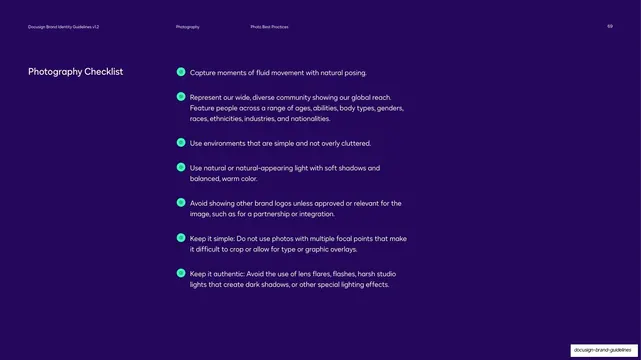 Docusign photography checklist