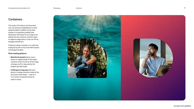 Docusign document-shape photo containers