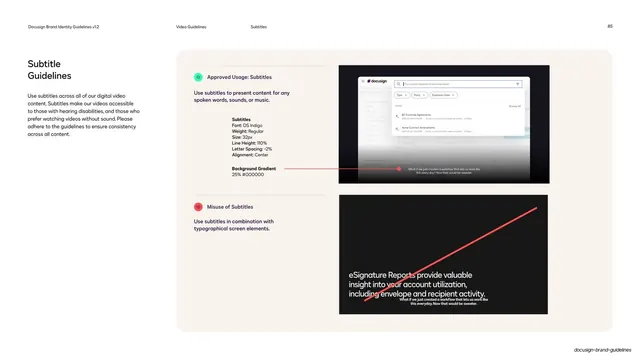 Docusign subtitle guidelines do and don't