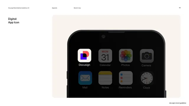 Docusign app icon on a phone home screen