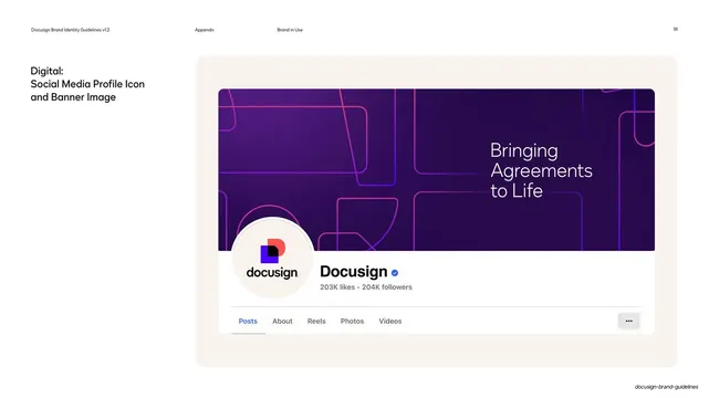 Docusign social profile icon and banner