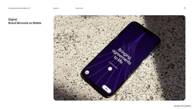Docusign brand microsite on mobile