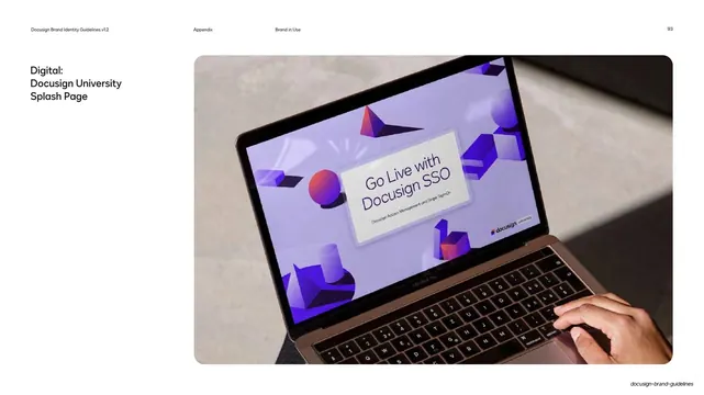 Docusign University splash on laptop