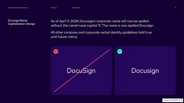 Docusign name capitalization do and dont