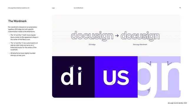 DocuSign wordmark construction