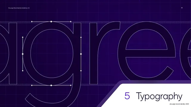 Typography chapter divider with letterform blueprint