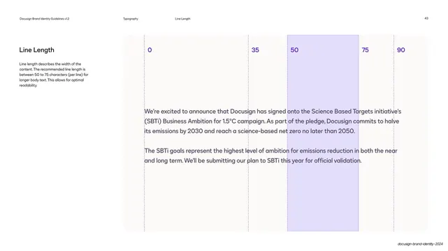 Line length character-count ruler
