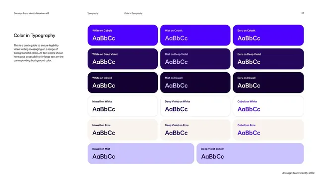 Color in typography pairing grid
