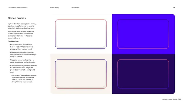 Device frames guidance