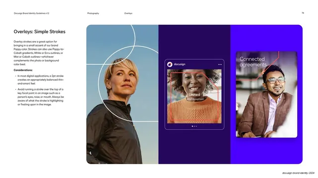 Simple stroke overlays on photography, editorial, photographic, cool