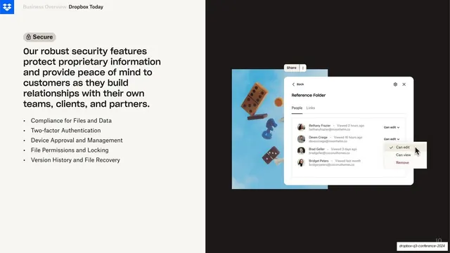 Security features split with product UI