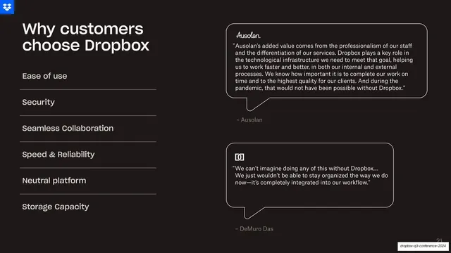 Why customers choose Dropbox quotes