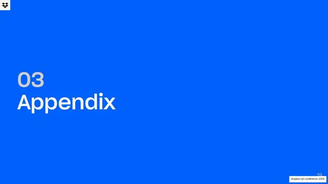 Appendix blue section divider