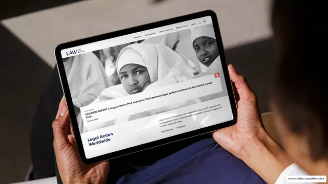 Legal Action Worldwide website mockup