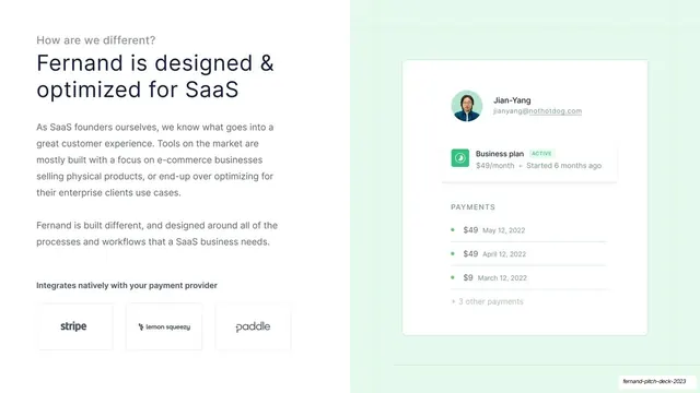 Designed for SaaS with payment integrations, minimal, light-mode, light