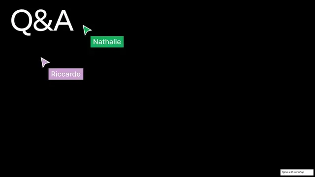 Q&A slide with cursor name tags