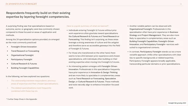 Layering competencies three-column summary, editorial, minimal, light