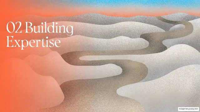 Chapter 02 Building Expertise divider, editorial, illustrated, warm