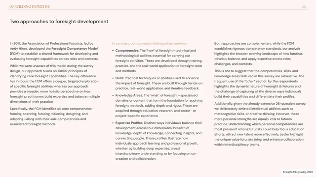 Two approaches three-column comparison text slide, editorial, minimal, light